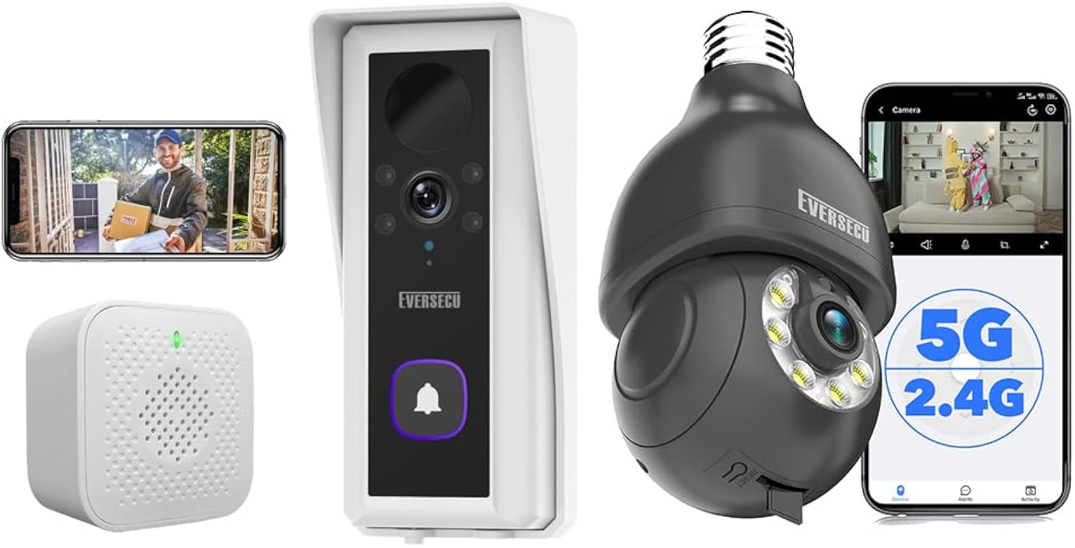 EVERSECU Screw Wireless Camera Doorbell
